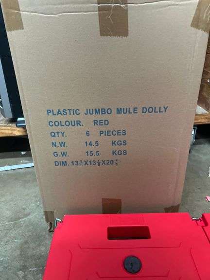 ADCO PLASTIC JUMBO MULE DOLLY RED 17"x11"