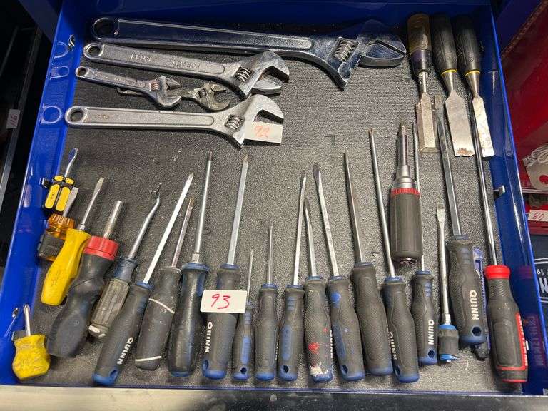 Snap On Quinn and other Assorted Screwdrivers Chisels Etc