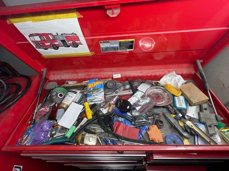 Top Shelf of Toolbox Blades Discs Air Splitter