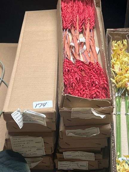 RED DYED DRIED WHEAT ARTIFICIAL GRASS STEMS 4216555 APROX 20"