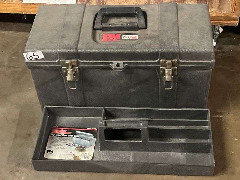 POPULAR MECHANICS 20" TOOL BOX WITH TRAY PM00511 20"L x 8.75"W x 10.5"H