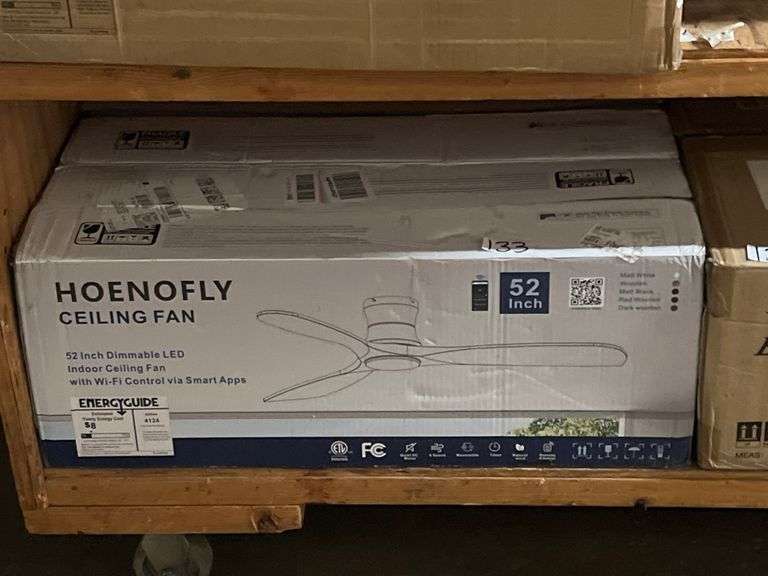 HOENOFLY & LIVORY 52" DIMMABLE LED INDOOR CEILING FAN WITH WI-FI CONTROL VIA SMART APPS