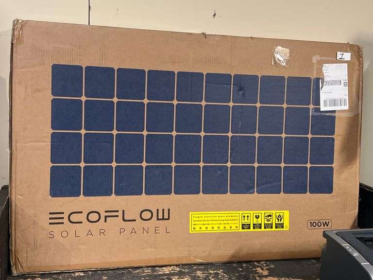 ECOFLOW 100W RIGID SOLAR PANEL BLACK 17.1V-5.9A MODEL EF-SG-M100