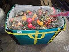 SHIPPING BAG FULL OF ARTIFICIAL FLOWERS, FRUITS AND BERRY STEMS