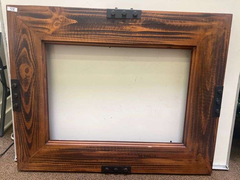 EVERGREEN FLAG & GARDEN ESSEX WALL FRAME SOLID WOOD WITH METAL ACCENTS APROX 41"x33"