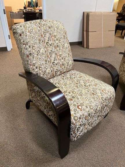 BEST CHAIRS 3800E UPHOLSTERED ACCENT CHAIR WITH SOLID WOOD LEGS APROX 3'H
