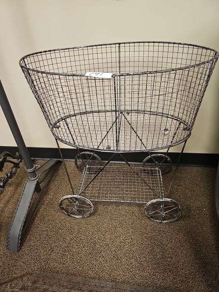 METAL WIRE BASKETS INCLUDING VINTAGE STYLE CARRIAGE