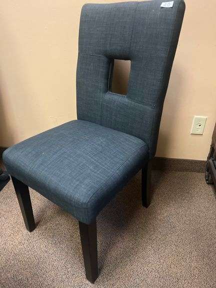 WOODEN UPHOLSTERED LOUNGE CHAIR APROX 3'H