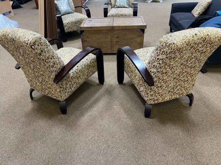 BEST CHAIRS 3800E UPHOLSTERED ACCENT CHAIR WITH SOLID WOOD LEGS APROX 3'H
