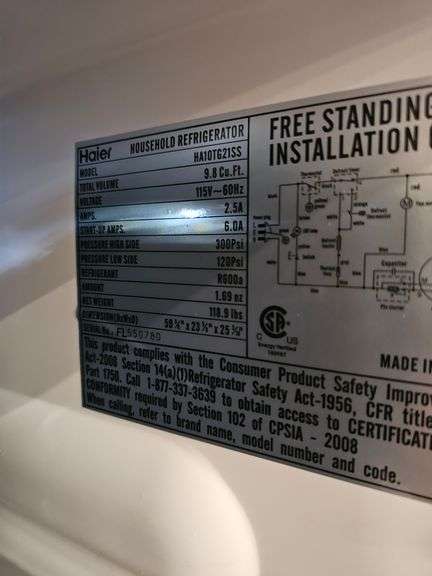 HAIER STAINLESS STEEL COMPACT REFRIGERATOR WITH FREEZER MODEL HA10TG21SS  59"x23"x25" IN GREAT WORKING CONDITION!!