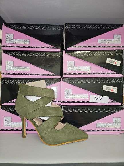VIVIEN-02 OLIVE WOMEN'S HIGH HEEL SHOES  RETAIL $35 EA. NEW IN BOX SIZES INCLUDE 5.5, 6.5, 7, 7.5, 8