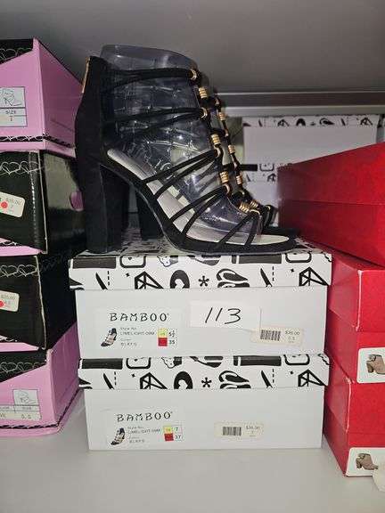 BAMBOO LIMELIGHT-09M BLACK WOMEN'S HIGH HEEL SANDALS RETAIL $36 EA. NEW IN BOX SIZES INCLUDE 5.5 & 7
