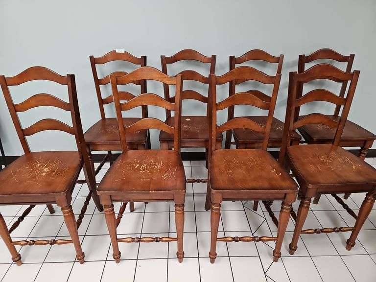 SOLID WOOD TALL DINING CHAIRS APROX 46"H