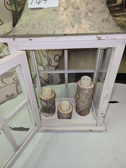 A&B HOME BORGHESE CANDLE LANTERN CABINET APROX 1'x7"x20"