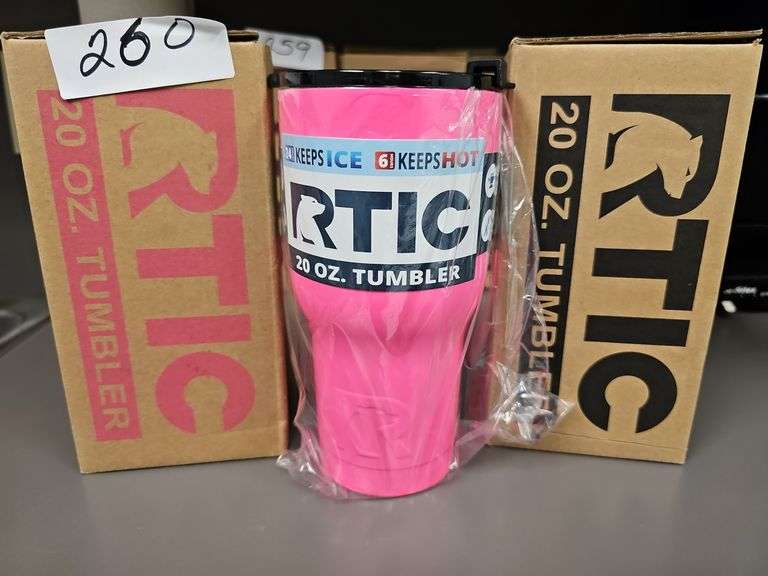 RTIC 20OZ TUMBLERS NEW IN PINK AND BLACK COLORS