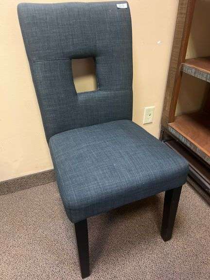 WOODEN UPHOLSTERED LOUNGE CHAIR APROX 3'H