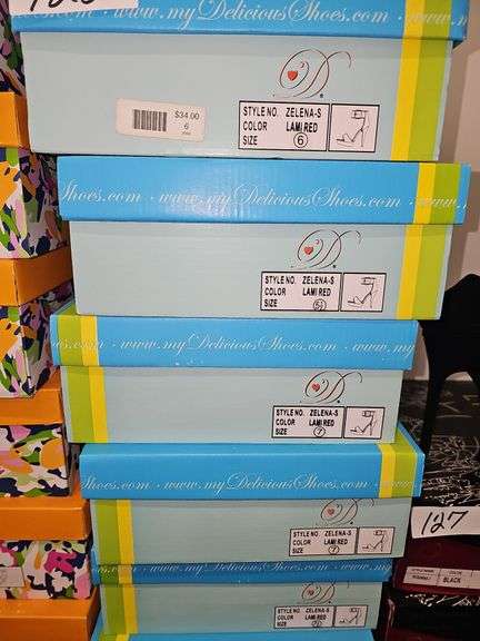MY DELICIOUS SHOES ZELENA-S WOMEN'S LAMI RED HIGH HEELS RETAIL $34 EA. NEW IN BOX SIZES INCLUDE 5.5, 6, 7, 7.5, 8, 9