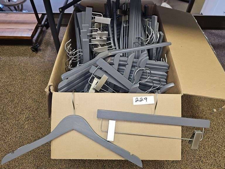 GREY BAMBOO HANGERS FOR TOPS AND BOTTOMS SOLD PER BUNDLE OF 10