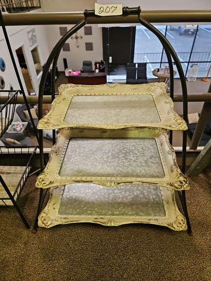 3-TIER FOOD SERVING TRAY APROX 27"x14"x32"