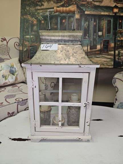 A&B HOME BORGHESE CANDLE LANTERN CABINET APROX 1'x7"x20"