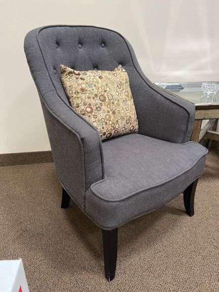 CHARLTON HOME LIZTON BARREL CHAIR IN DARK/GREY ESPRESSO
