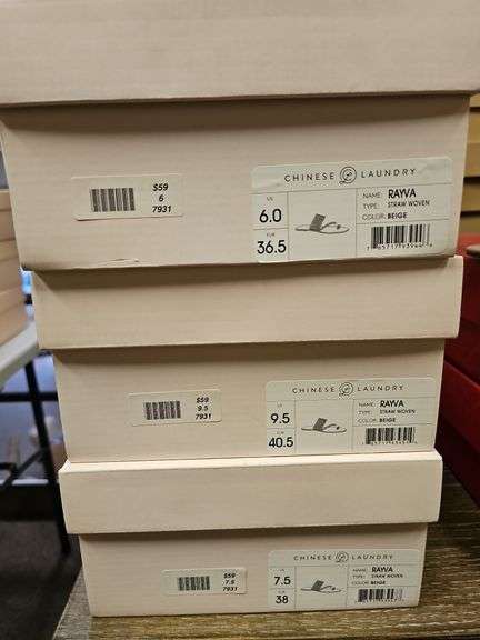 CHINESE LAUNDRY WOMEN'S RAYVAS STRAW WOVEN SANDALS 7931 RETAIL $59 EA. NEW IN BOX SIZES INCLUDE 6,9.5