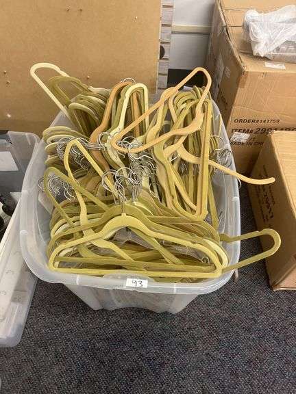 LARGE TAN FELT HANGERS WITH APROX 150 IN LOT