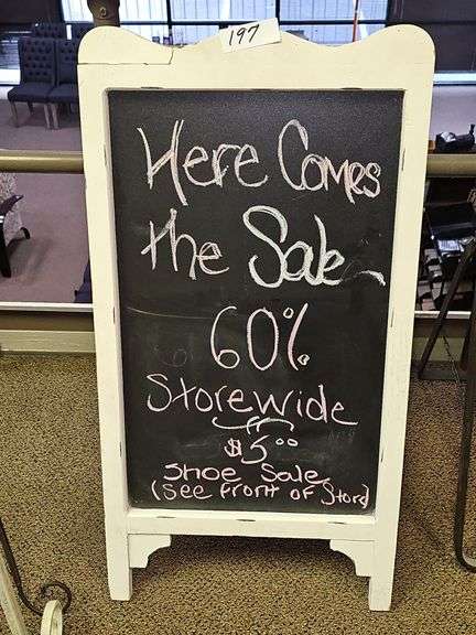 WOODEN A-FRAME DUAL-SIDED CHALKBOARD APROX 16"x21"x30"