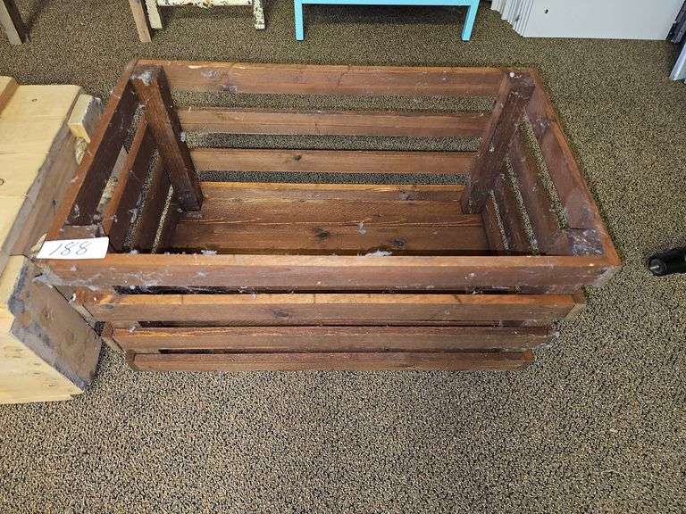 RAW WOODEN STORAGE CRATE APROX 25"x15"x1'
