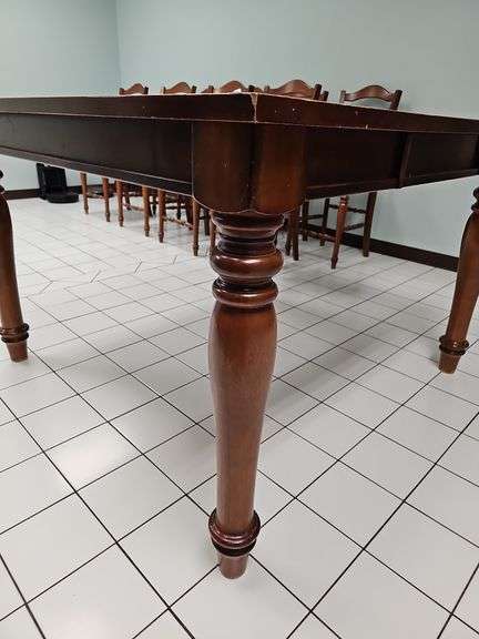 SOLID WOOD DINING TABLE APROX 54"SQ x 3'H *Would be great for restoration project