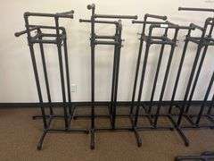 CUSTOM FABRICATED METAL PIPING CLOTHING RACK APROX 22"x22"x54"