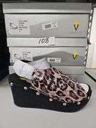 VOLATILE PORSUM WHITE/LEOPARD WOMEN'S SANDALS  RETAIL $56 EA. NEW IN BOX SIZES INCLUDE 8 & 9