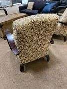 BEST CHAIRS 3800E UPHOLSTERED ACCENT CHAIR WITH SOLID WOOD LEGS APROX 3'H