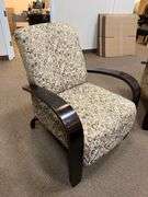 BEST CHAIRS 3800E UPHOLSTERED ACCENT CHAIR WITH SOLID WOOD LEGS APROX 3'H