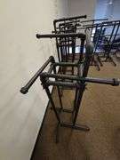 CUSTOM FABRICATED METAL PIPING CLOTHING RACK APROX 22"x22"x54"