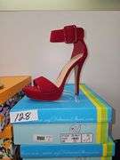 MY DELICIOUS SHOES ZELENA-S WOMEN'S LAMI RED HIGH HEELS RETAIL $34 EA. NEW IN BOX SIZES INCLUDE 5.5, 6, 7, 7.5, 8, 9