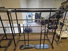 CUSTOM FABRICATED METAL PIPING CLOTHING RACK APROX 64"x27"x4'