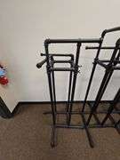CUSTOM FABRICATED METAL PIPING CLOTHING RACK APROX 22"x22"x54"
