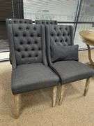 SAFIEA SINGLE PERSON UPHOLSTERED LOUNGE CHAIR WITH WOODEN LEGS APROX 3'H