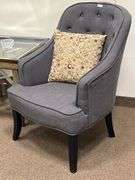 CHARLTON HOME LIZTON BARREL CHAIR IN DARK/GREY ESPRESSO