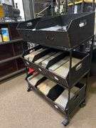 RUSTIC METAL ROLLING ORGANIZER APROX 2.5'x15"x38"