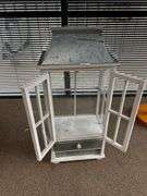 A&B HOME BORGHESE CANDLE LANTERN CABINET WITH 2-FRONT DOORS AND 2-BOTTOM DRAWERS APROX 14"x9"x28"