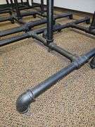 CUSTOM FABRICATED METAL PIPING CLOTHING RACK APROX 32"x2'x4'
