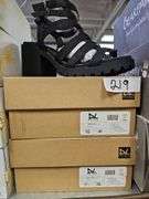 DIRTY LAUNDRY FUN STUFF BLACK DISTRES WOMEN'S SANDALS RETAIL $ 54 EA. NEW IN BOX SIZES INCLUDE 7.5, 10