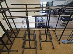 CUSTOM FABRICATED METAL PIPING CLOTHING RACK APROX 32"x2'x4'
