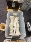 67030 TAPERED CERAMIC CANDLE PILLARS APROX 20"