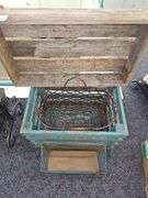 VARIOUS RUSTIC METAL AND WOODEN CRATES/BASKETS