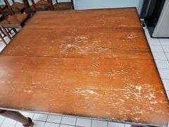 SOLID WOOD DINING TABLE APROX 54"SQ x 3'H *Would be great for restoration project