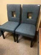 WOODEN UPHOLSTERED LOUNGE CHAIR APROX 3'H