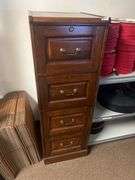 4-DRAWER SOLID WOODEN FILING CABINET APROX 18"x20"x4.5'